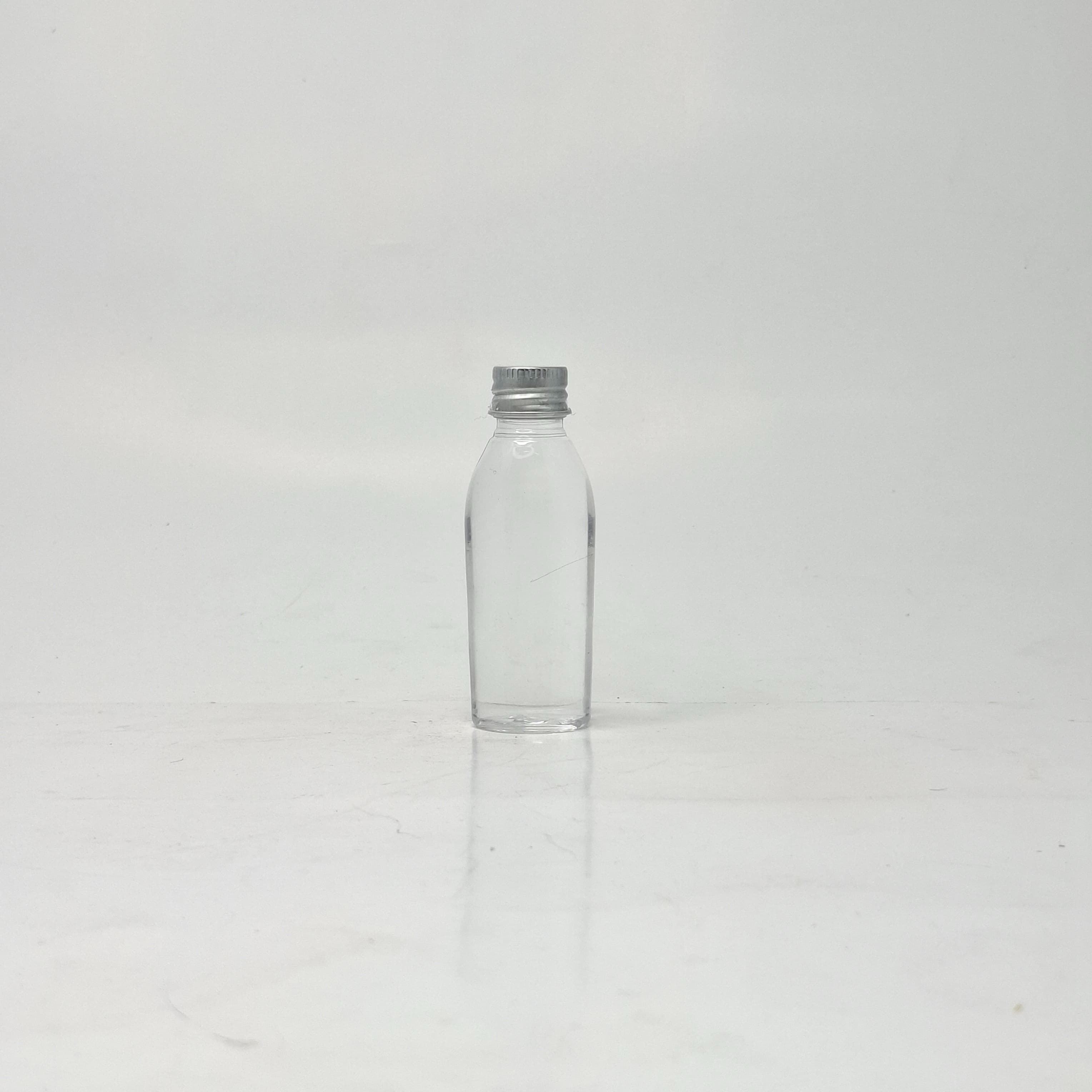 Main image of 30ml Oval Bottle Clear - Alu Lid Silver