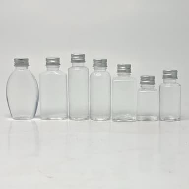 30ml-50ml Clear Bottle - Alu Lid Silver