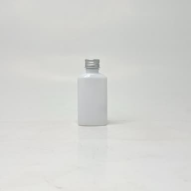 50ml Oval Bottle White - Alu Cap Silver