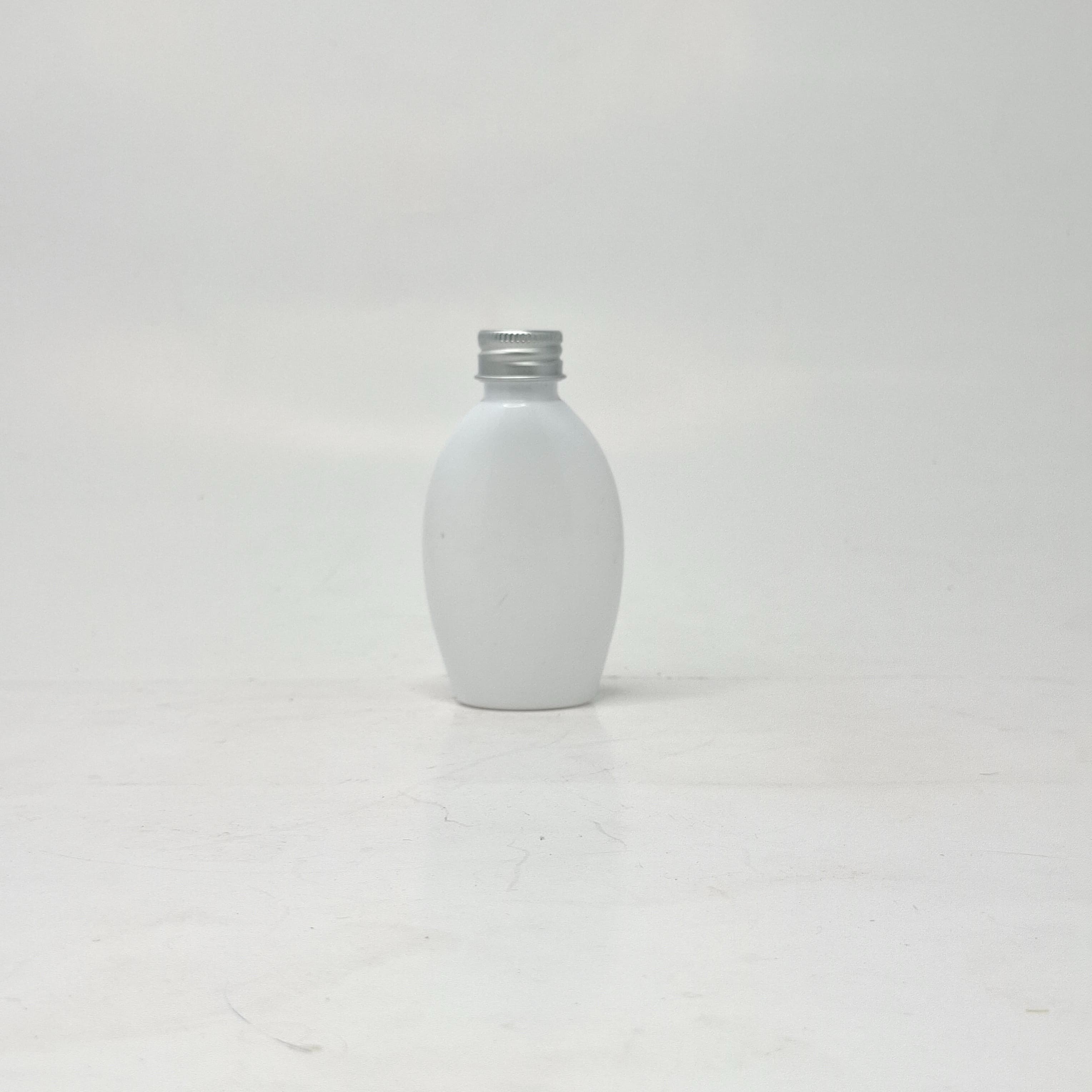 Main image of 50ml Body Lotion Bottle White - Alu Cap Silver