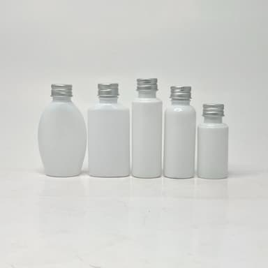 30ml-50ml Milk White Bottle - Alu Cap Silver