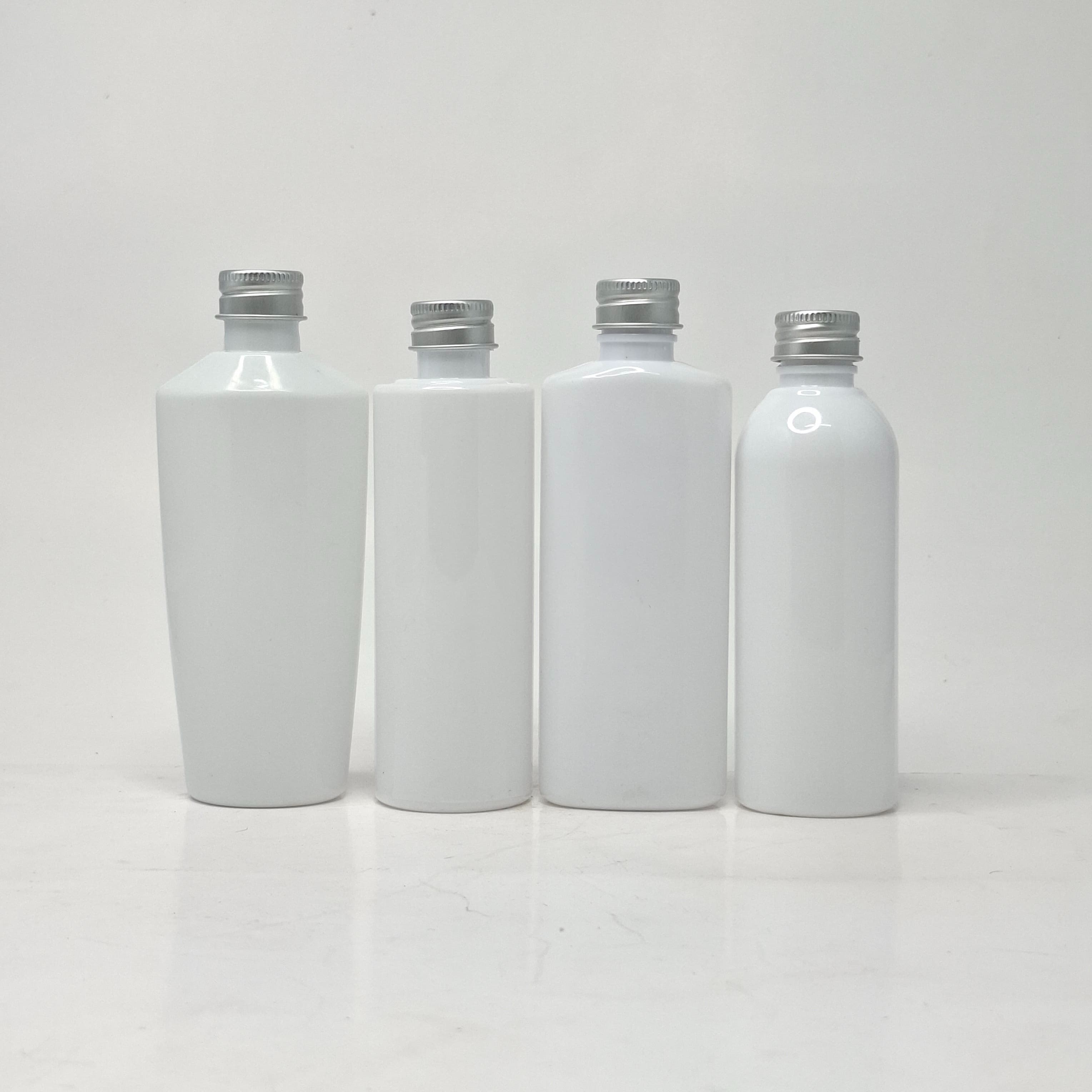 Main image of 100ml Milk White Bottle - Alu Cap Silver