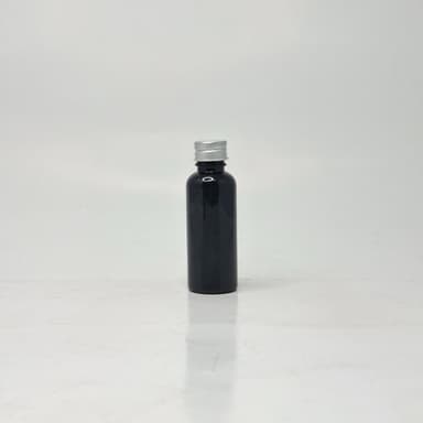 50ml Round Bottle Black - Alu Cap Silver