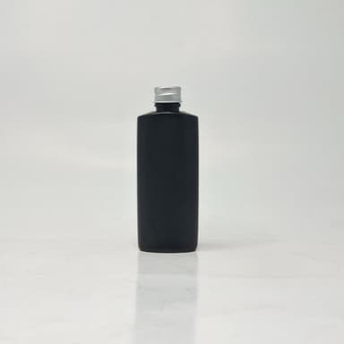 100ml HDPE Black Oval Bottle - Alu Cap Silver