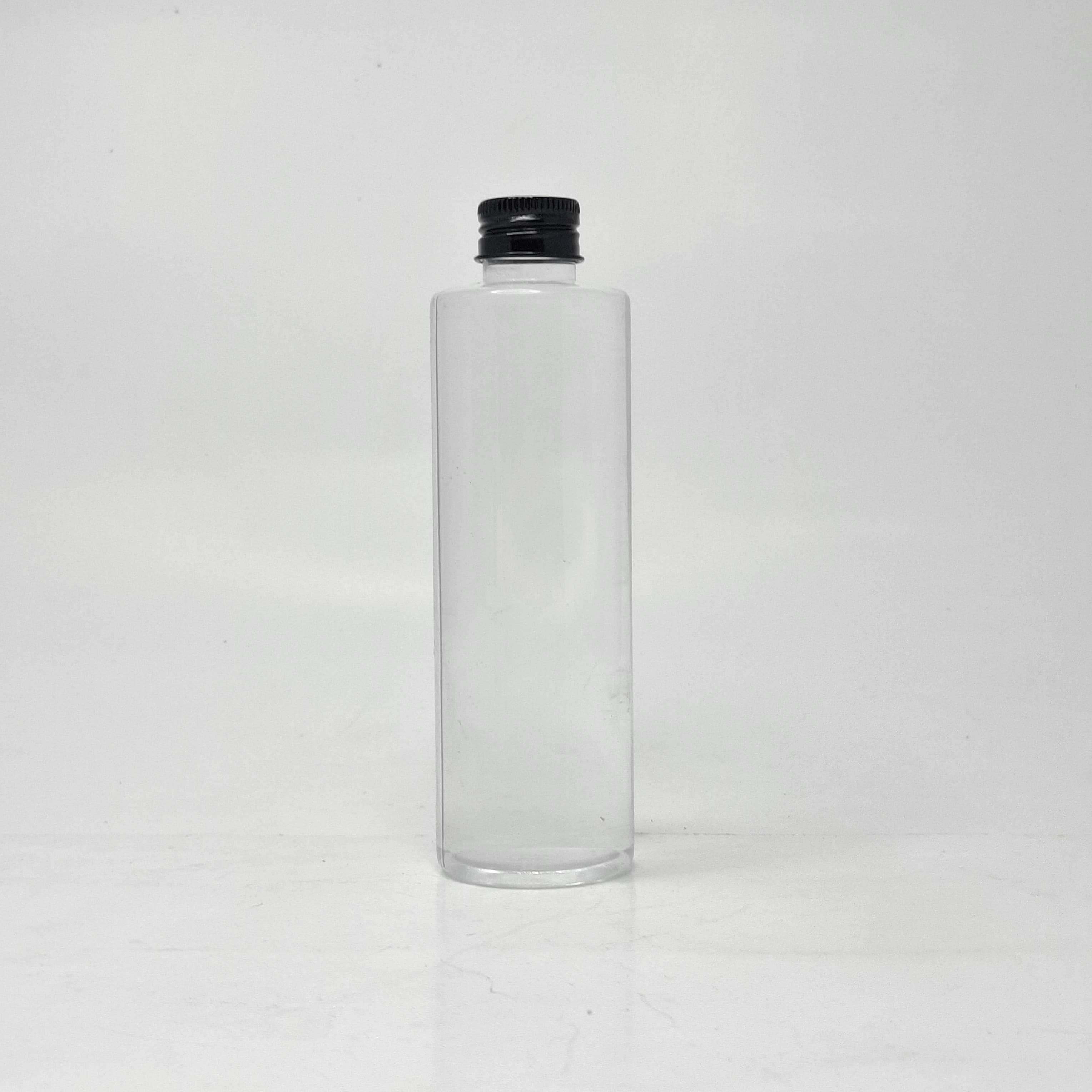 Main image of 200ml Round Clear Bottle - Alu Lid Black