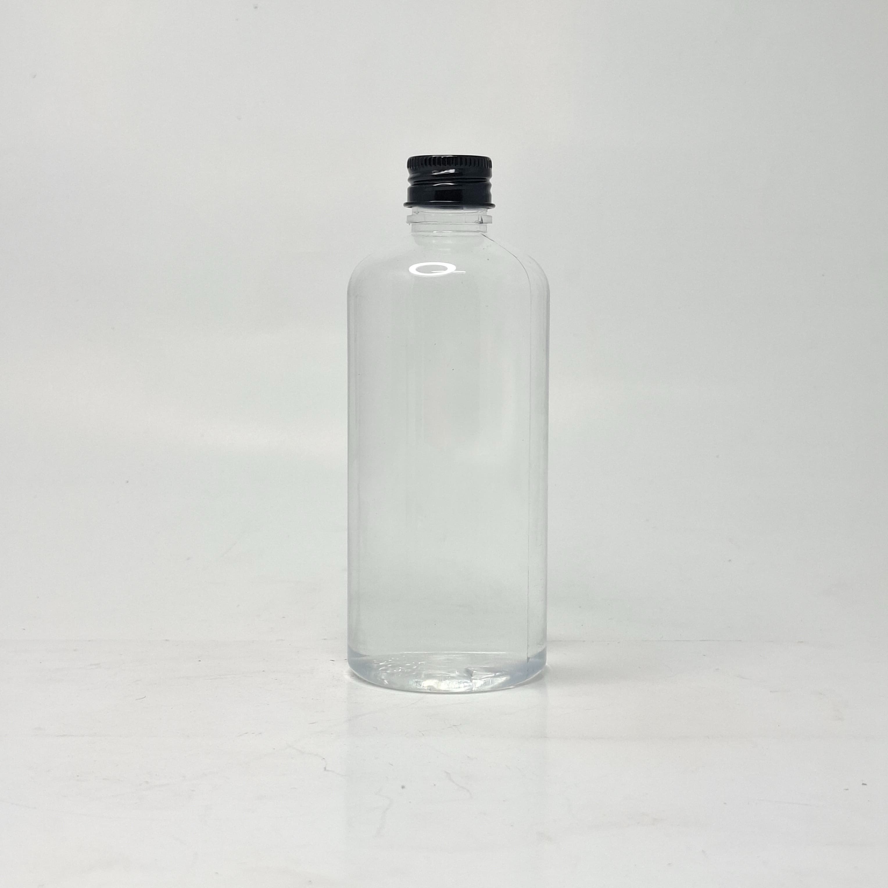Main image of 300ml Round Clear Bottle -  Alu Lid Black
