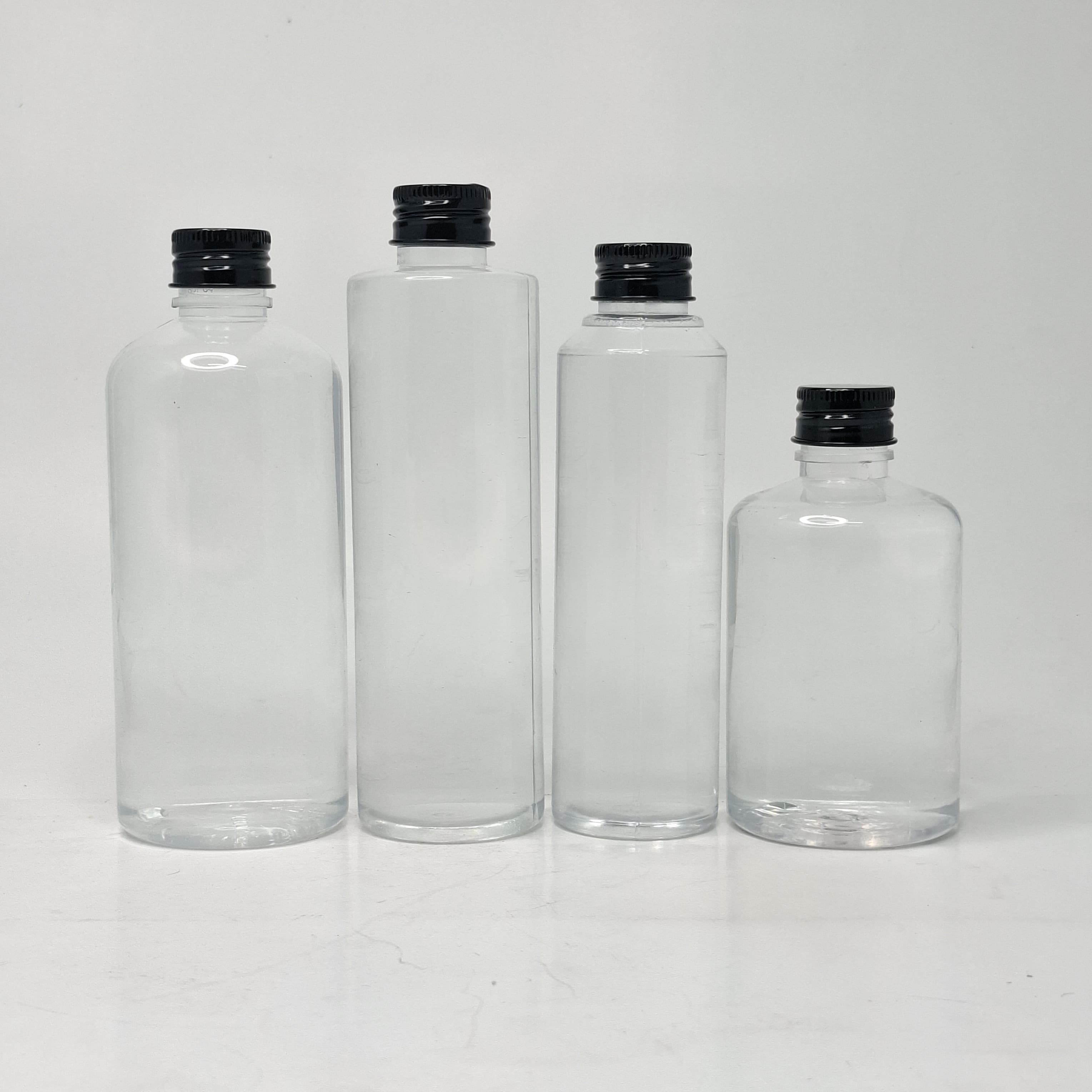 Thumbnail 2 of 300ml Round Clear Bottle -  Alu Lid Black