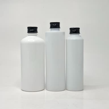 150ml-300ml Milk White Bottles - Alu Cap Black