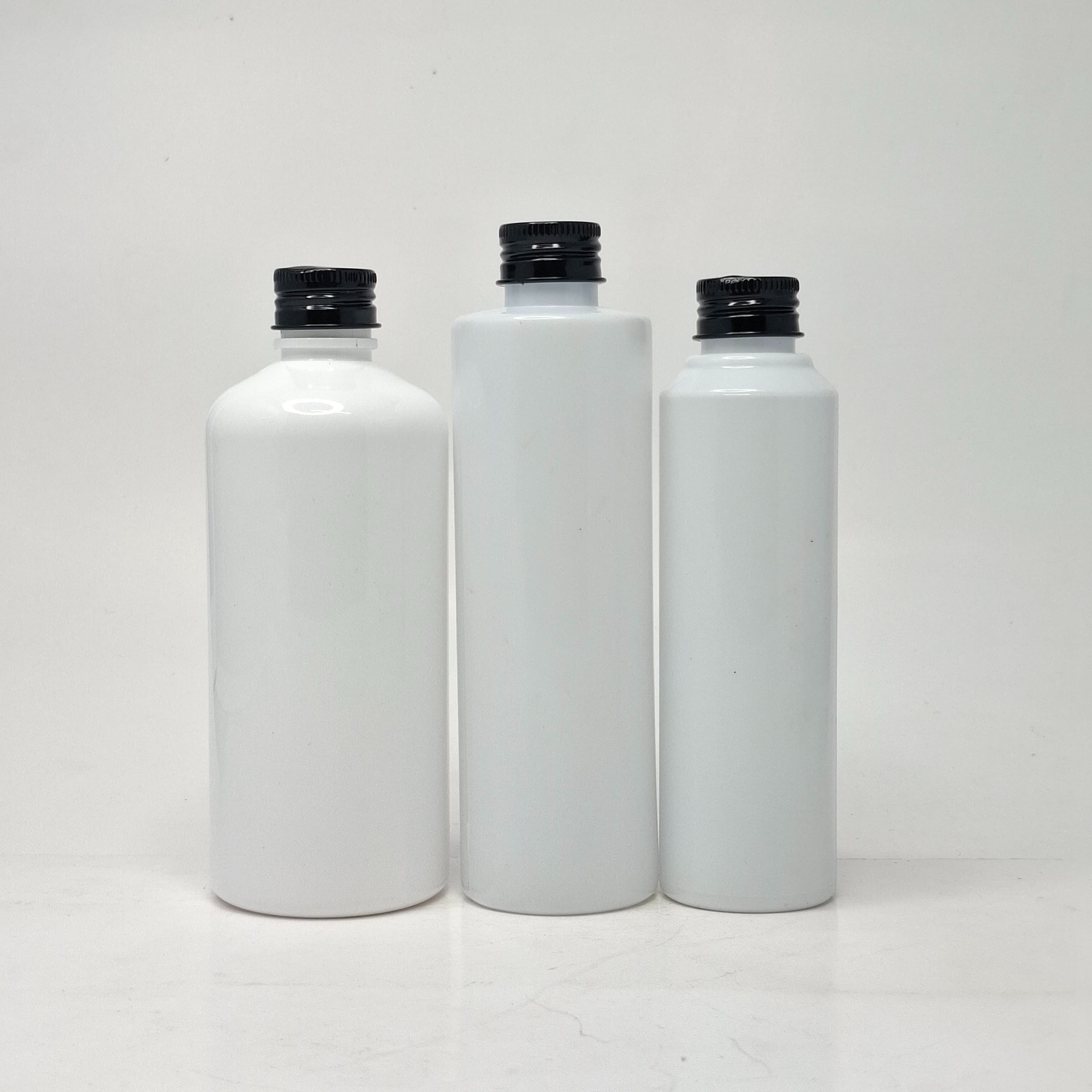 Main image of 150ml-300ml Milk White Bottles - Alu Cap Black