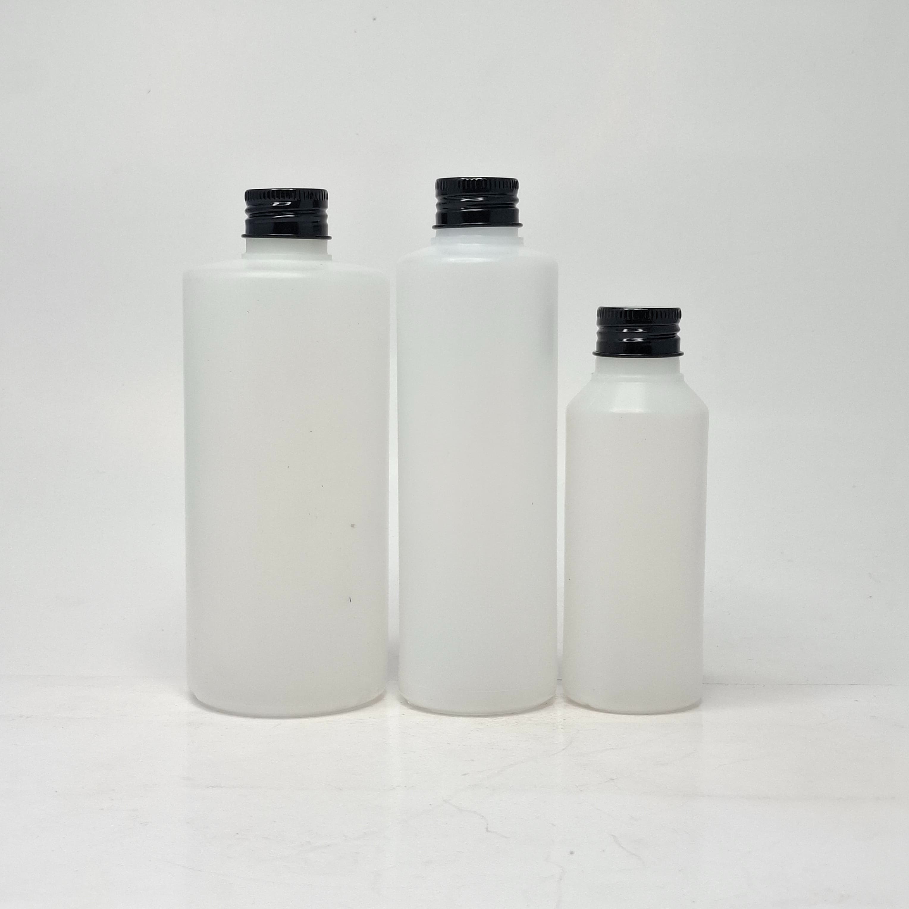 Main image of 100ml-340ml HDPE Clear Bottle - Alu Cap Black