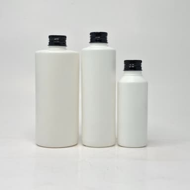 100ml- 340ml HDPE White Bottle- Alu Lid Black
