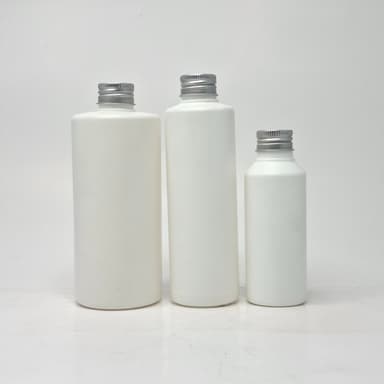 100ml- 340ml HDPE White Bottle- Alu Lid Silver