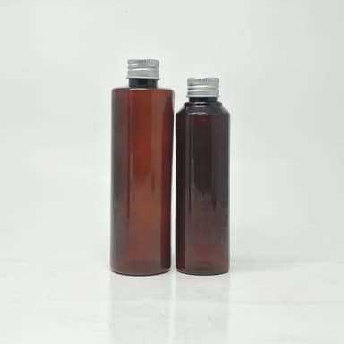150ml-200ml Round Amber Bottle - Alu Cap Silver