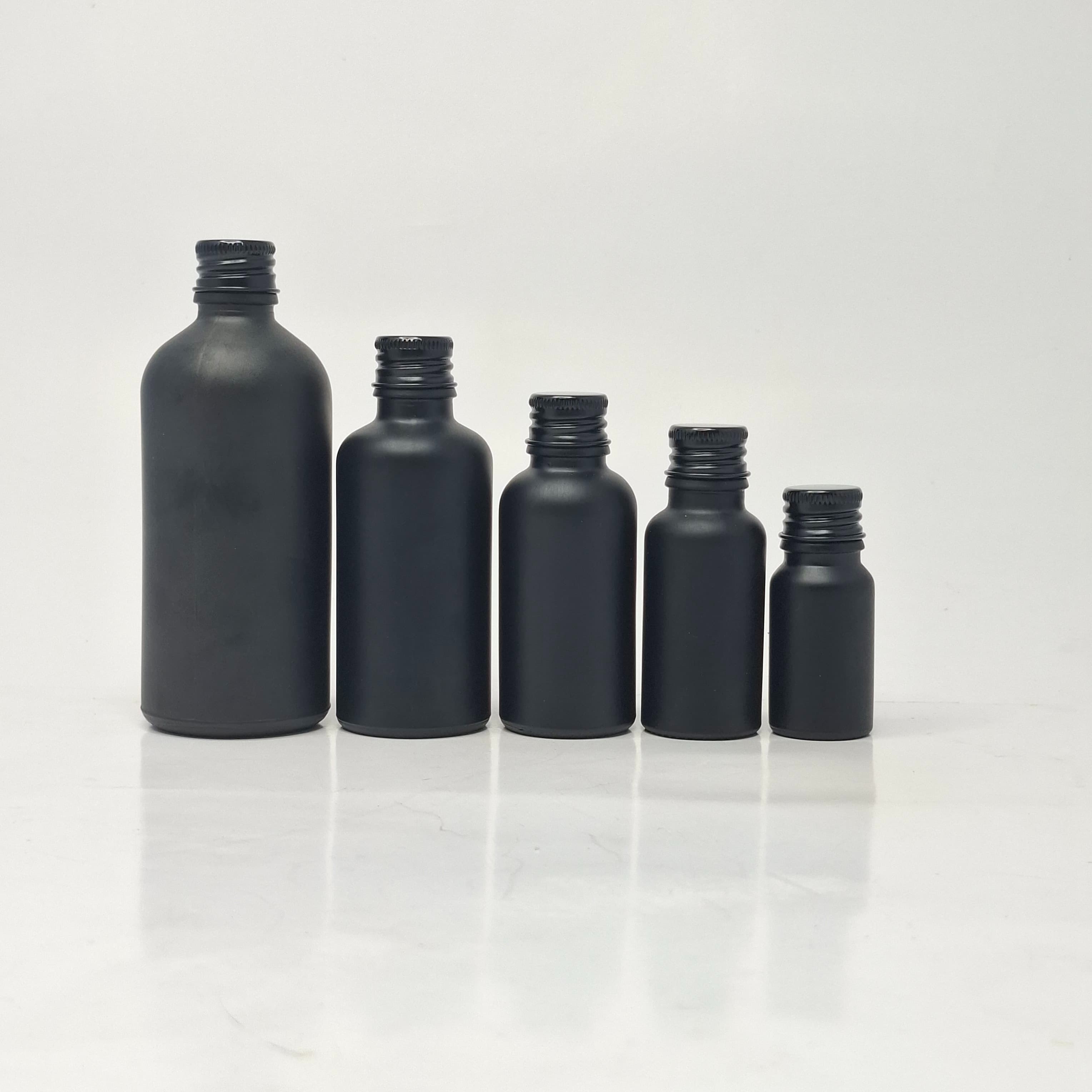 Thumbnail 2 of 20ml Black Glass Bottle - Alu Cap Black