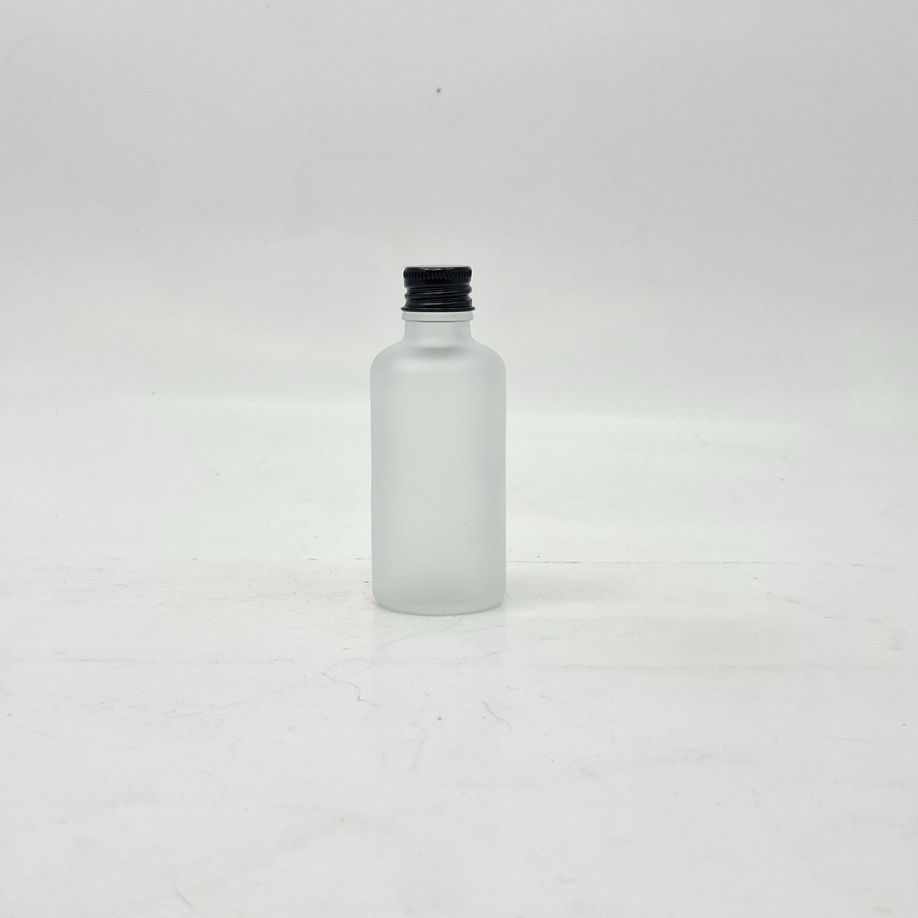 Main image of 50ml Frosted Glass Bottle - Alu Cap Black