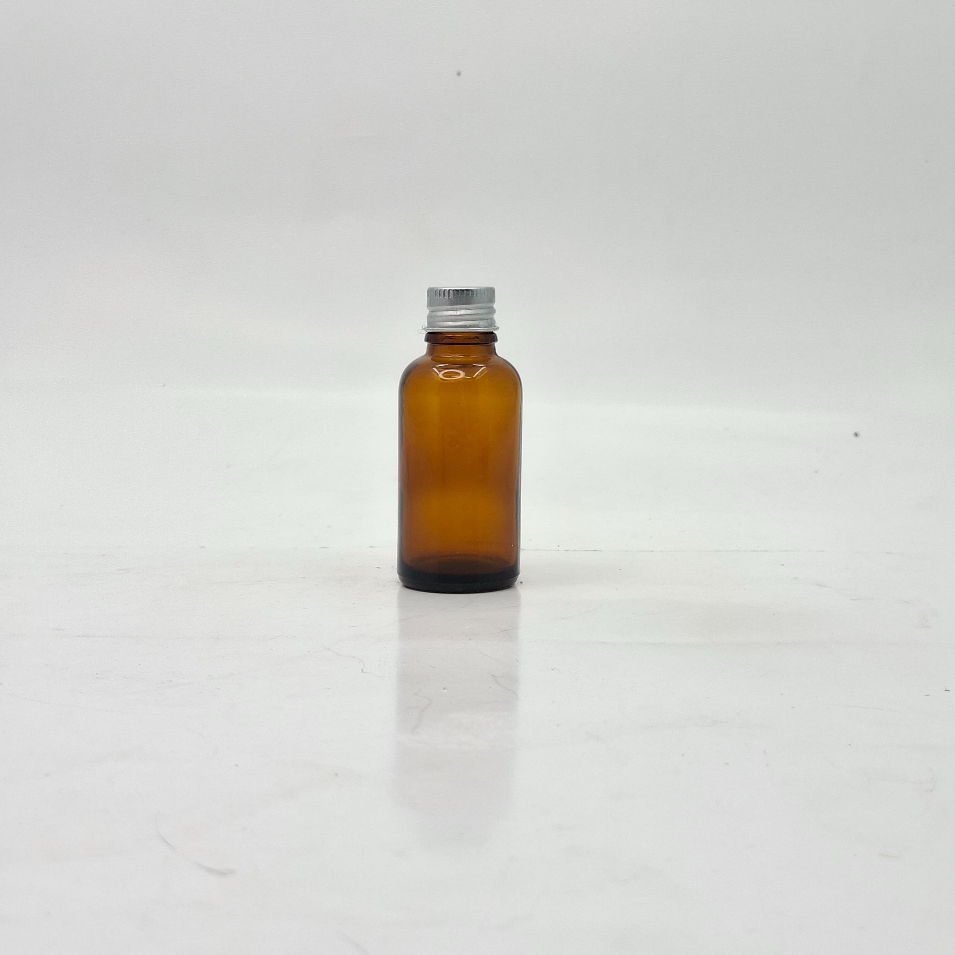 Main image of 30ml Amber Glass Bottle - Alu Cap Silver