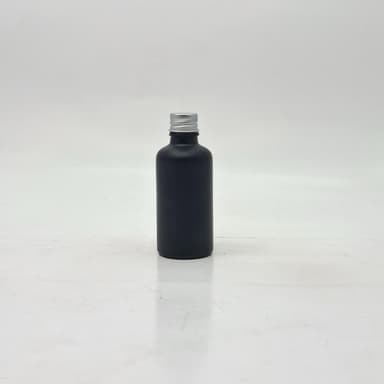 50ml Black Glass Bottle - Alu Cap Silver