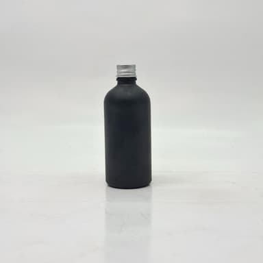 100ml Black Glass Bottle - Alu Cap Silver
