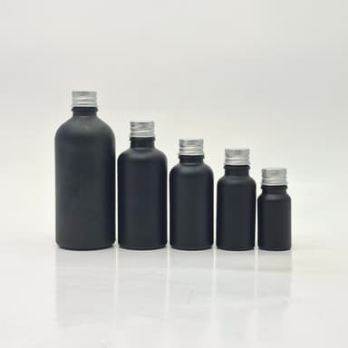 10ml-100ml Black Glass Bottle - Au Cap Silver
