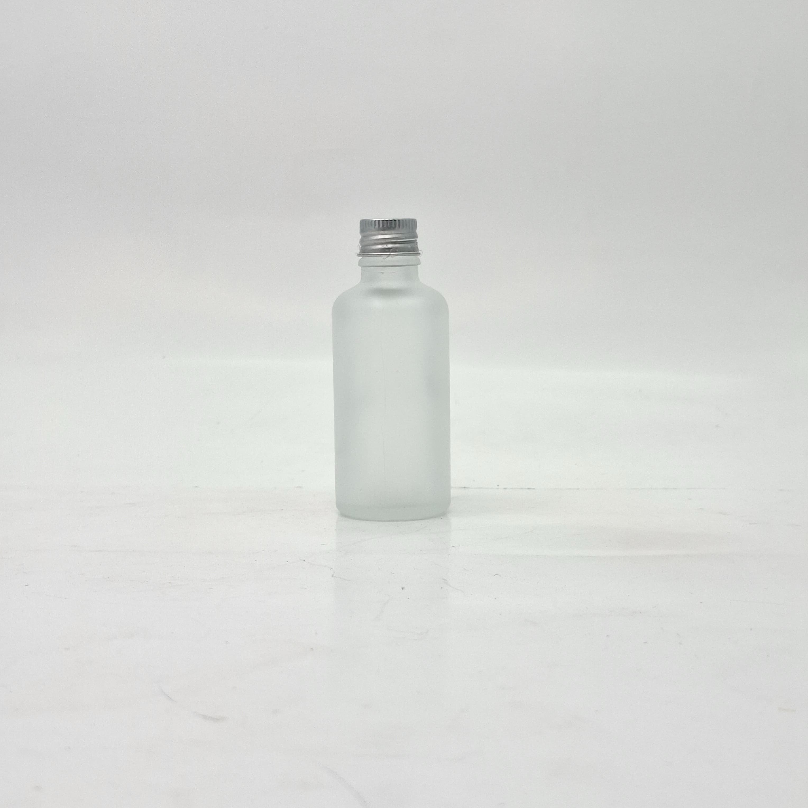 Main image of 50ml Frosted Glass Bottle - Alu Cap Silver