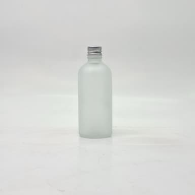 100ml Frosted Glass Bottle - Alu Cap Silver 