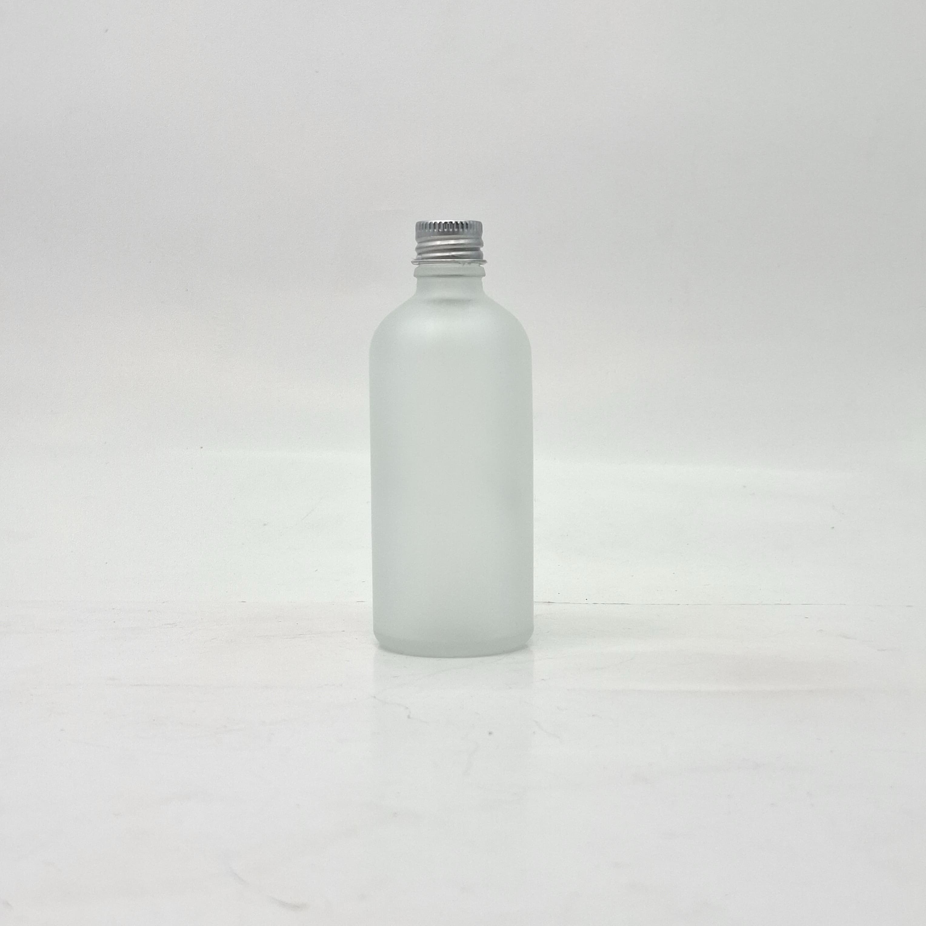 Main image of 100ml Frosted Glass Bottle - Alu Cap Silver 