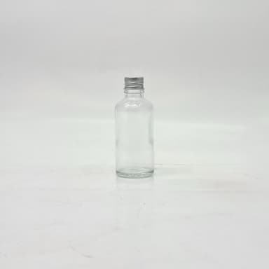 50ml Clear Glass Bottle - Alu Cap Silver