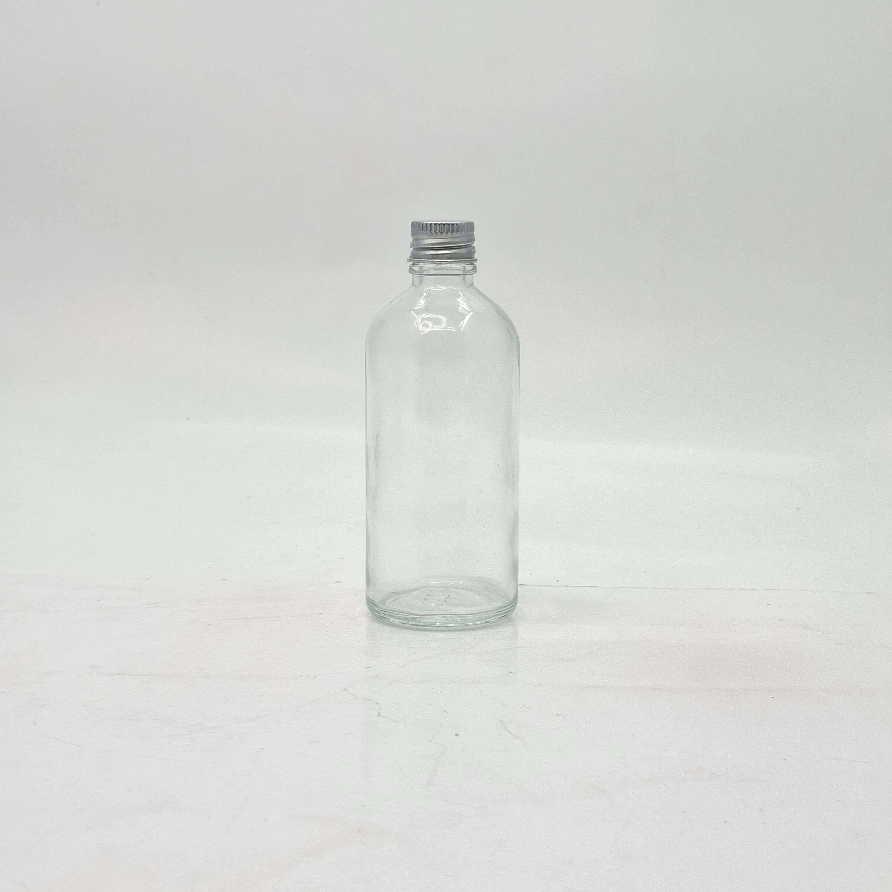 Main image of 100ml Clear Glass Bottle - Alu Cap Silver