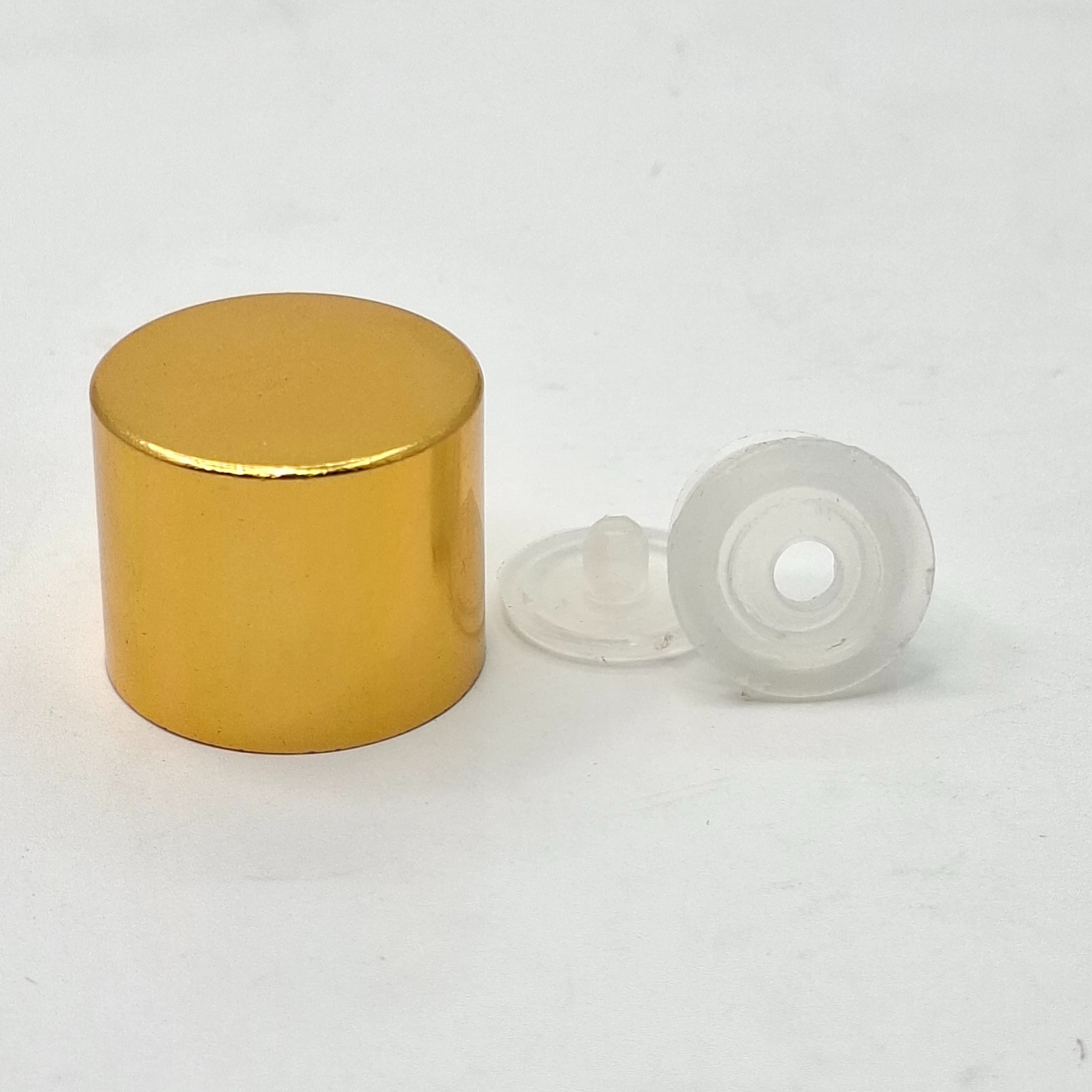 Thumbnail 3 of 30ml Black Glass Bottle -18mm Shine Gold Lid with insert