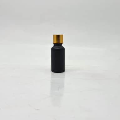 20ml Black Glass Bottle -18mm Shine Gold Lid with insert