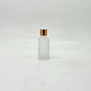 30ml Frosted Glass Bottle -18mm Shine Gold Lid with insert