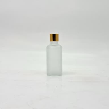 50ml Frosted Glass Bottle -18mm Shine Gold Lid with insert