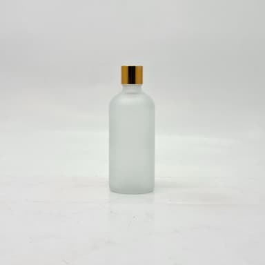 100ml Frosted Glass Bottle -18mm Shine Gold Lid with insert