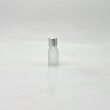 10ml Frosted Glass Bottle -18mm Shine Silver Lid with insert