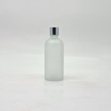 100ml Frosted Glass Bottle -18mm Shine Silver Lid with insert
