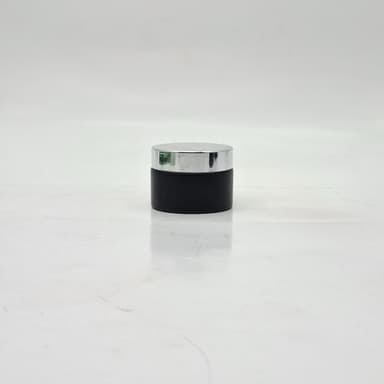 30ml Black Glass Cream Container - Silver Lid