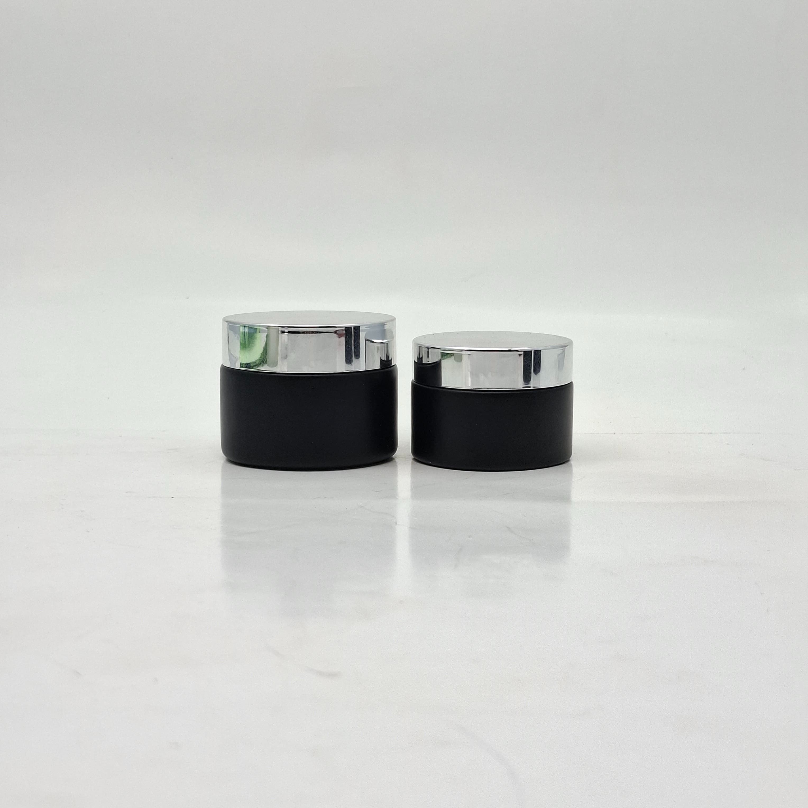 Main image of Black Glass Jar - Silver Lid