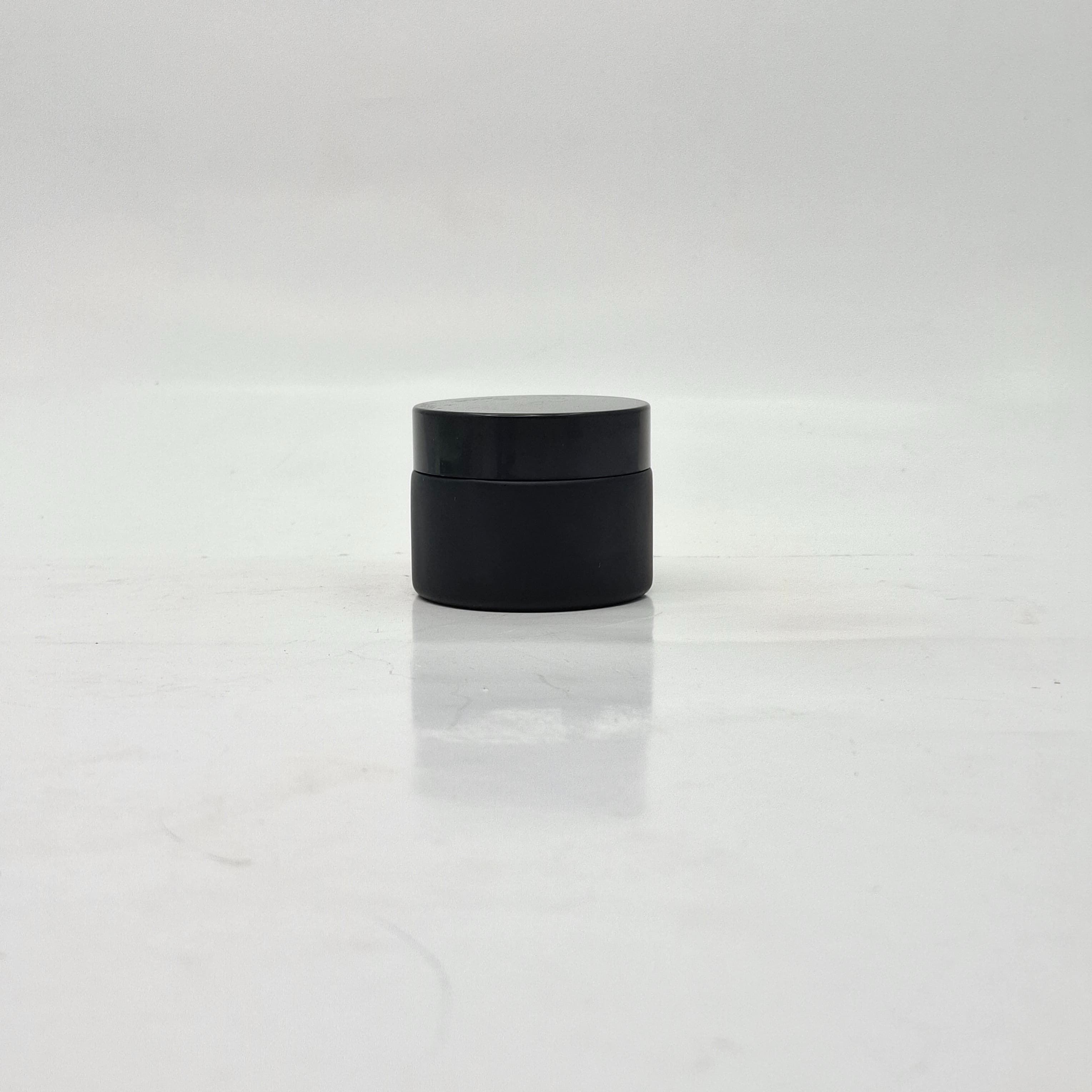 Main image of 50ml Black Glass Cream Container - Black Lid