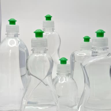 300ml-750ml Clear Bottle- Push Pull Lid Green