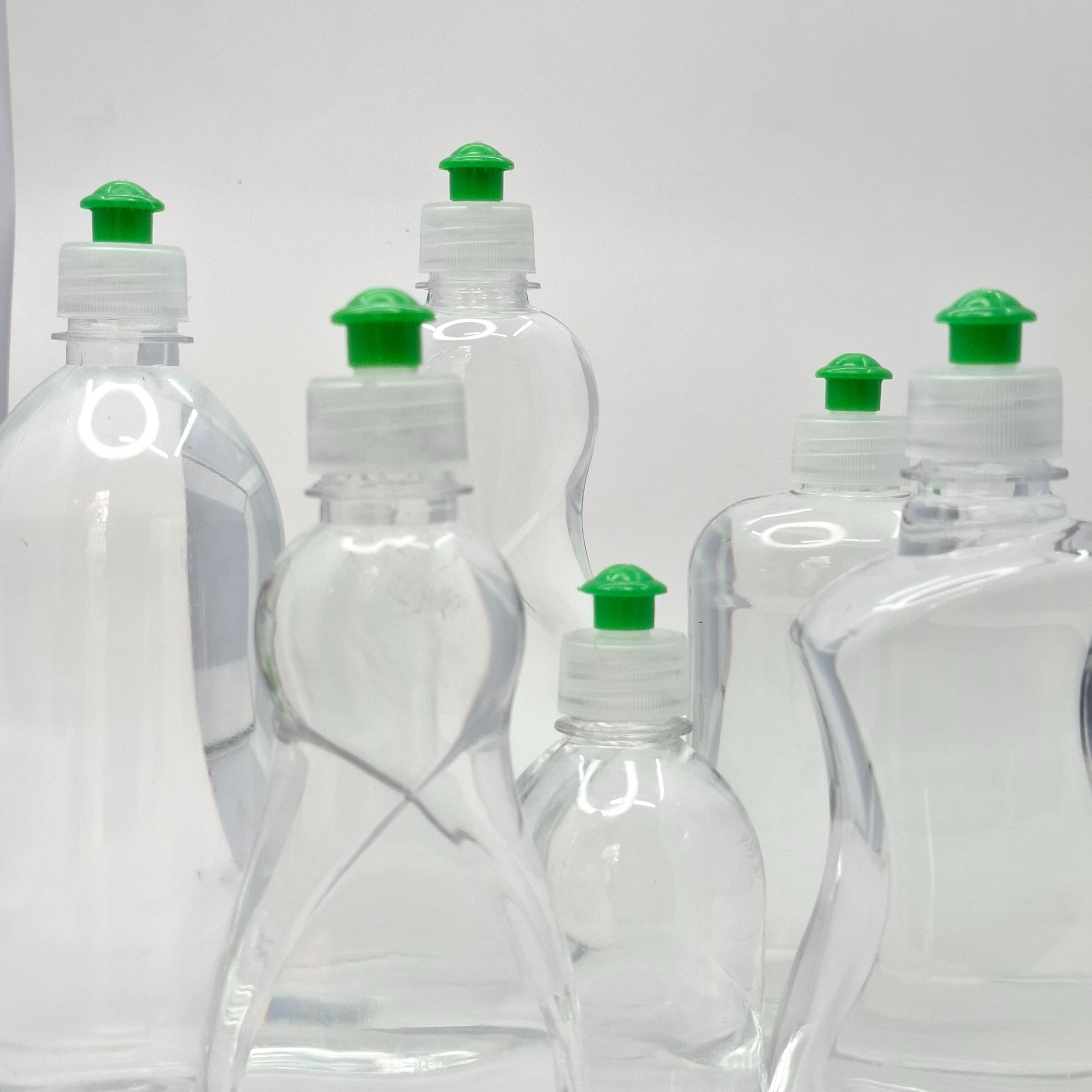 Main image of 300ml-750ml Clear Bottle- Push Pull Lid Green