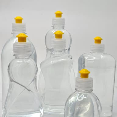 250ml-500ml Dish Wash Bottle - Push Pull Lid Yellow