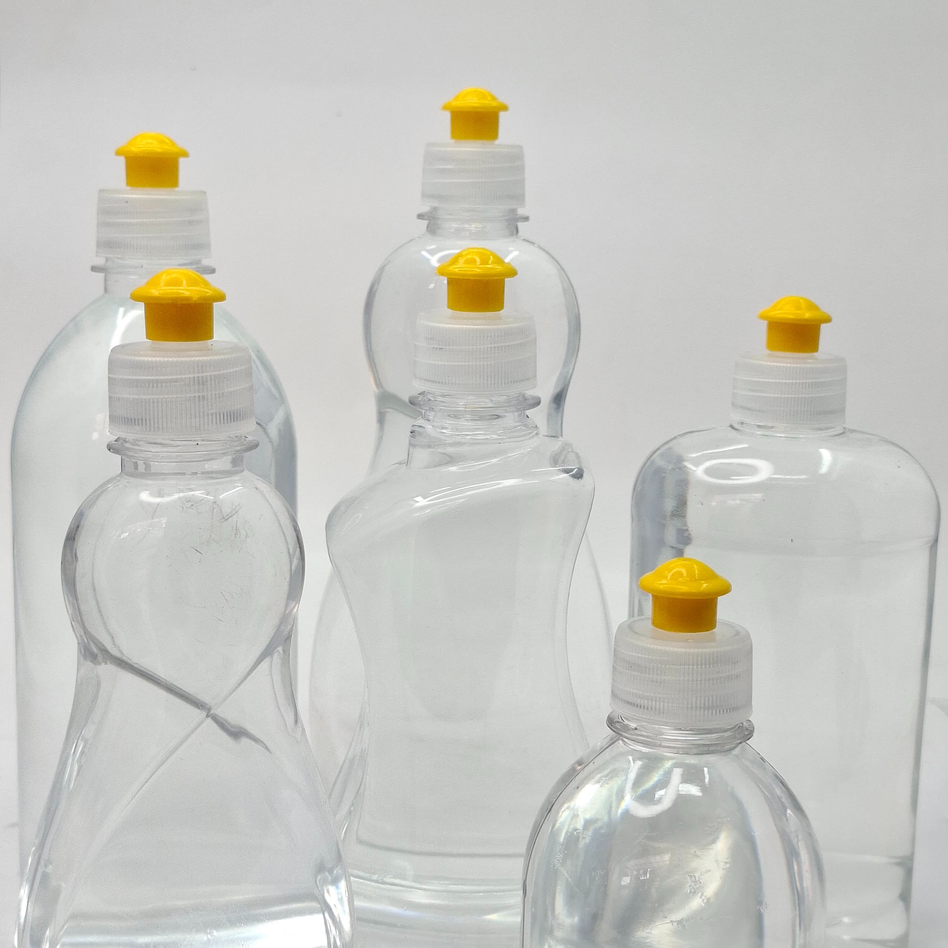 Main image of 300ml-750ml Clear Bottle- Push Pull Lid Yellow