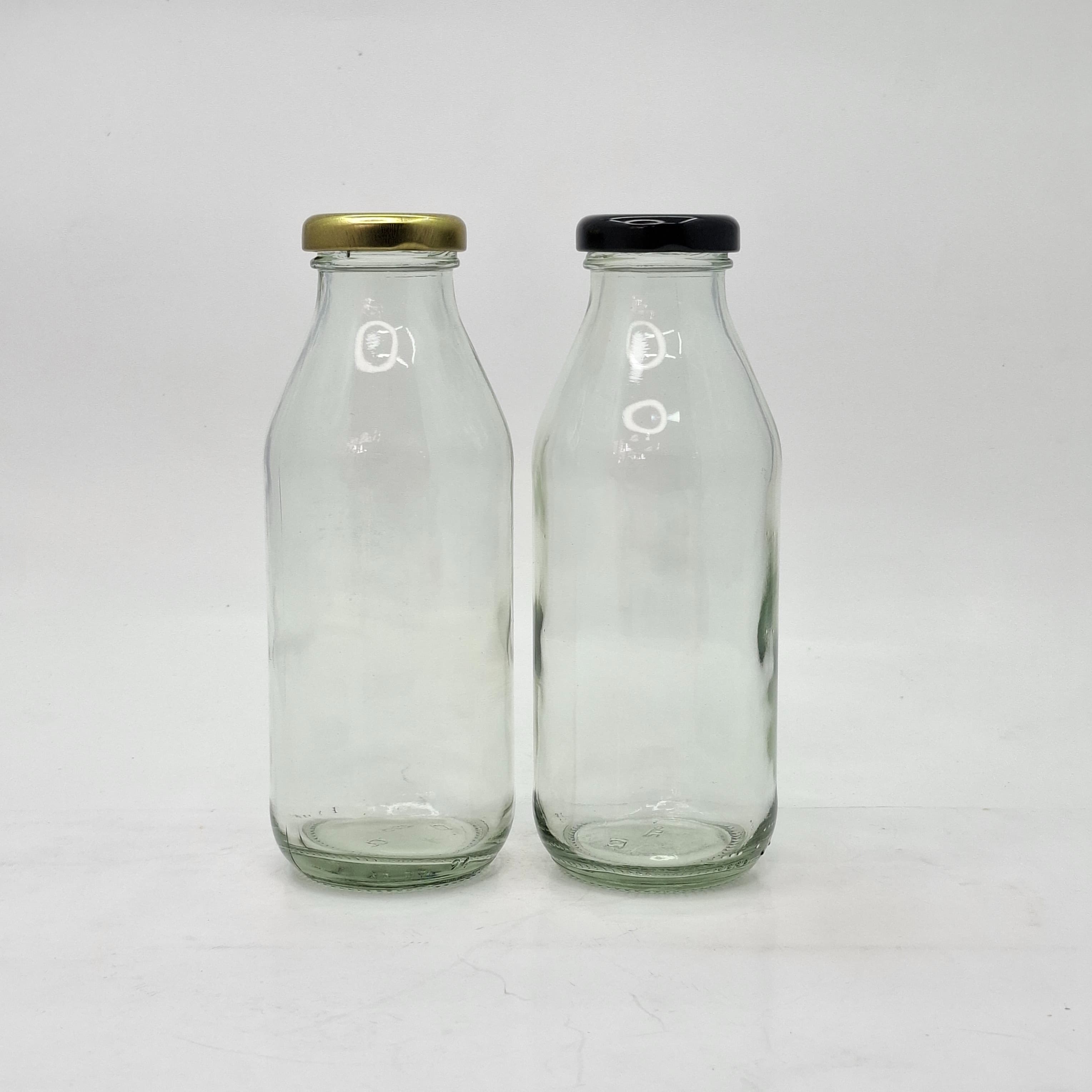 Thumbnail 2 of 370ml Clear Juice Glass Bottle - Black Lid