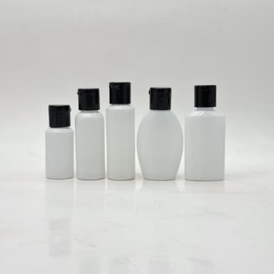 30ml-50ml White Bottle - Flip top Lid Black