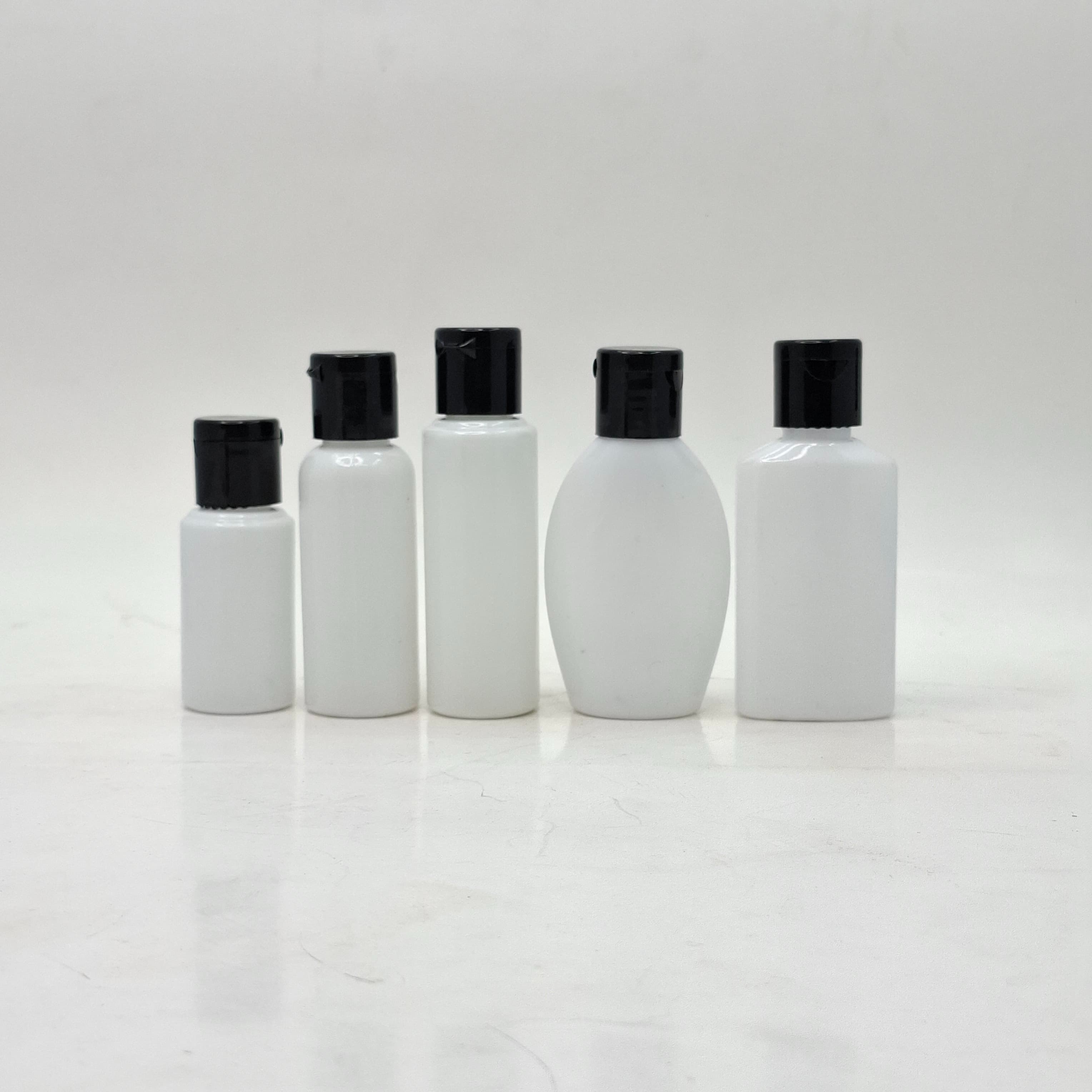 Main image of 30ml-50ml White Bottle - Flip top Lid Black