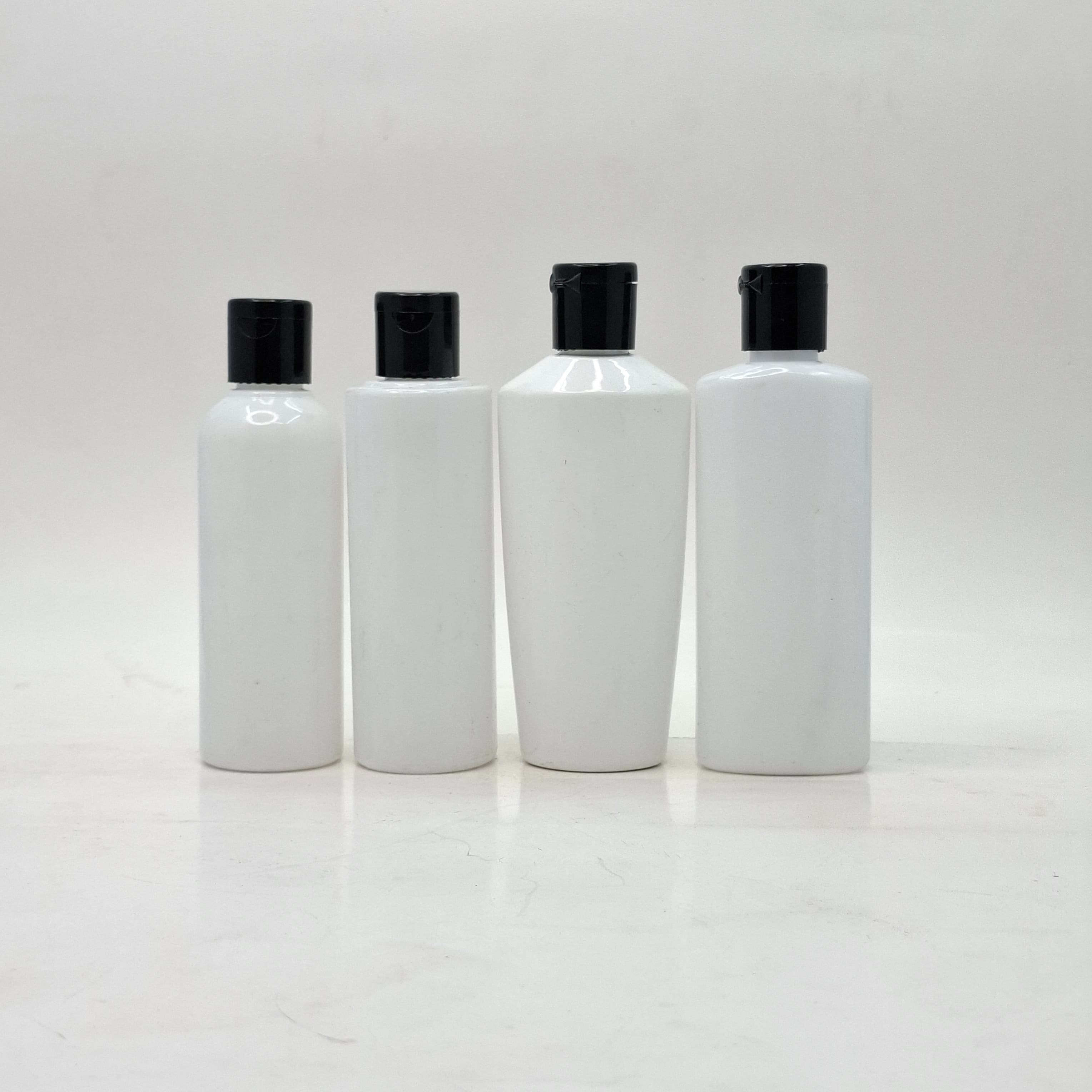 Main image of 100ml White Bottle - Flip Top Lid Black