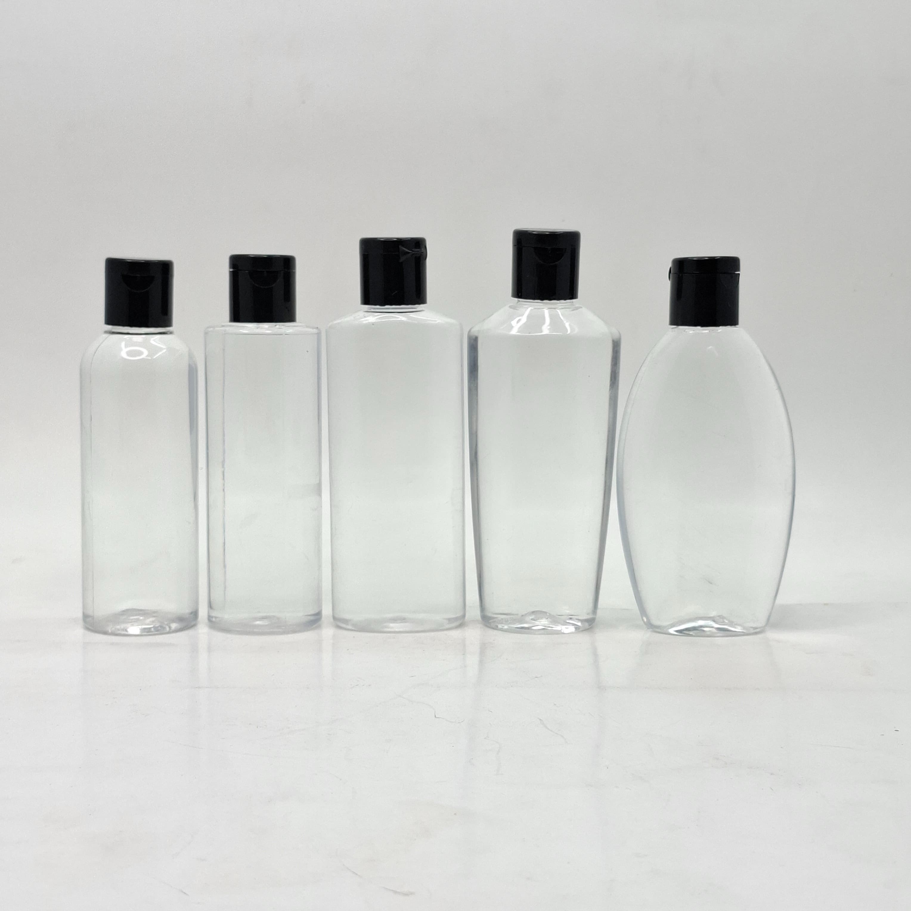 Main image of 100ml Clear Bottle - Flip Top Lid Black