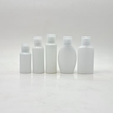 30ml-50ml White Bottle - Flip top Lid Clear