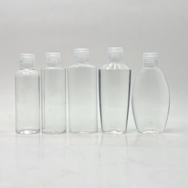 100ml Clear Bottle - Flip Top Lid Clear