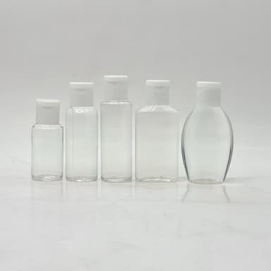 30ml-50ml Clear Bottle - Flip Top Lid White